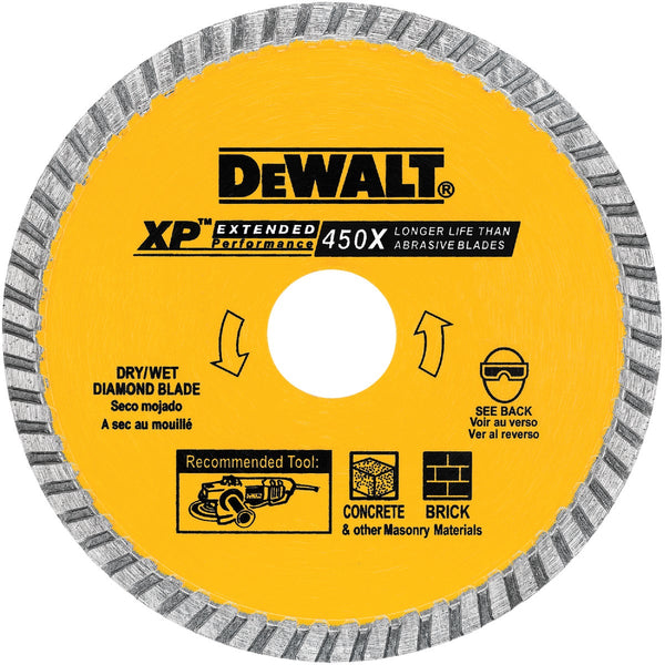 DEWALT Extended Performance 4 In. Turbo Rim Dry/Wet Cut Diamond Blade