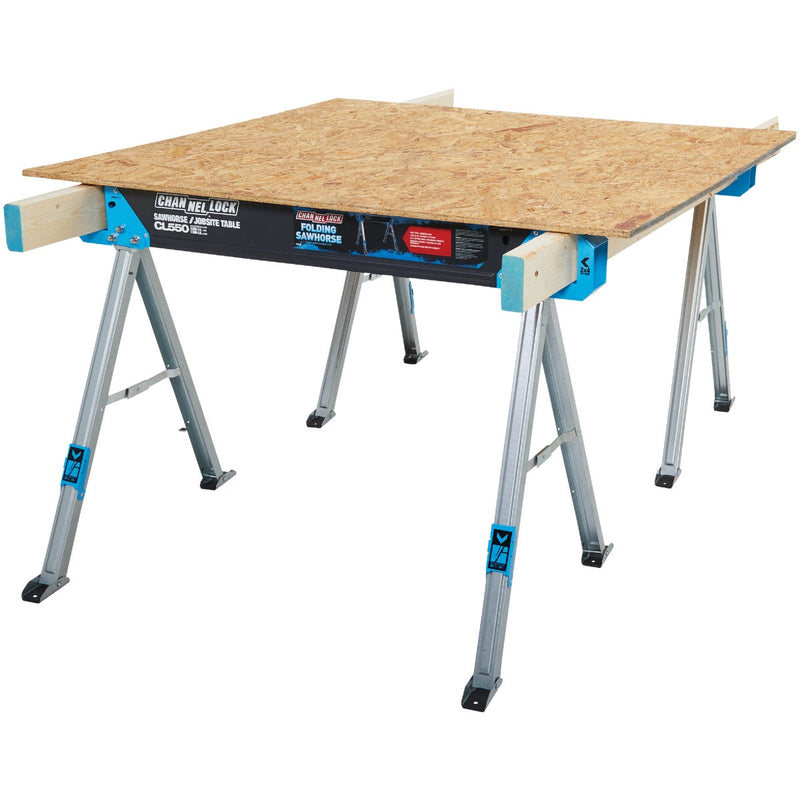 Channellock 46-1/2 In. L Steel Folding Sawhorse, 2200 Lb. Capacity