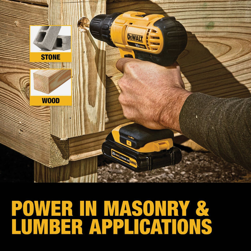 DEWALT 20V MAX 1/2 In. Cordless Drill/Driver Kit with (2) 1.3 Ah Batteries & Charger