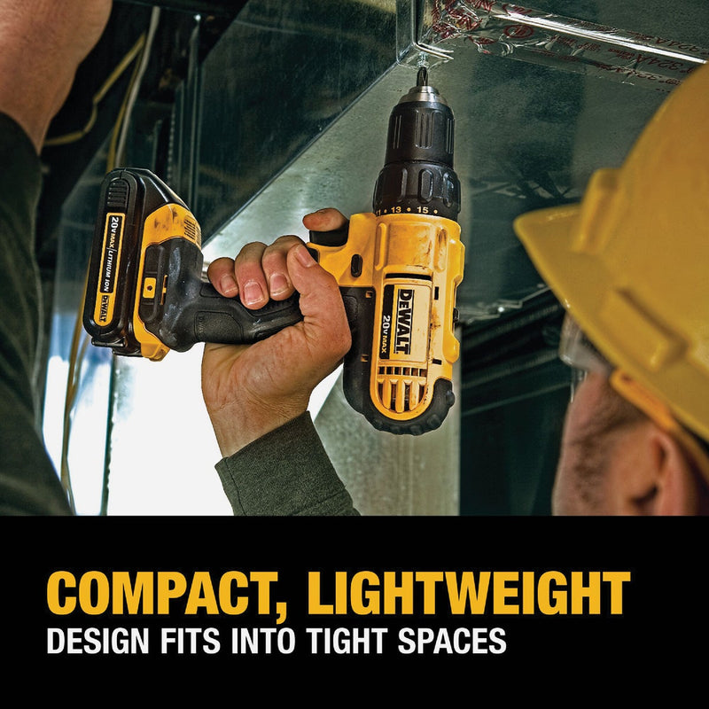 DEWALT 20V MAX 1/2 In. Cordless Drill/Driver Kit with (2) 1.3 Ah Batteries & Charger