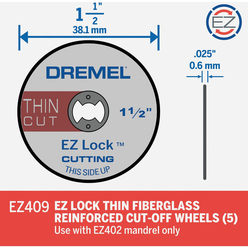 Dremel 1-1/2 In. EZ Lock Thin Cut-Off Wheel (5-Pack)