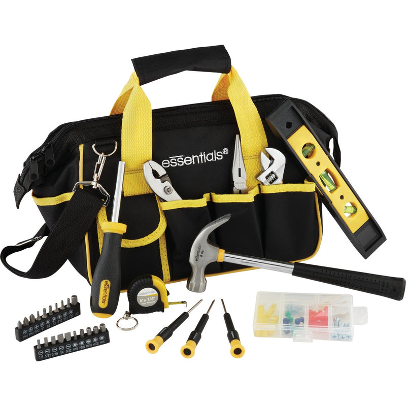 Essentials Around-the-House Homeowner's Tool Set with Black Tool Bag (32-Piece)