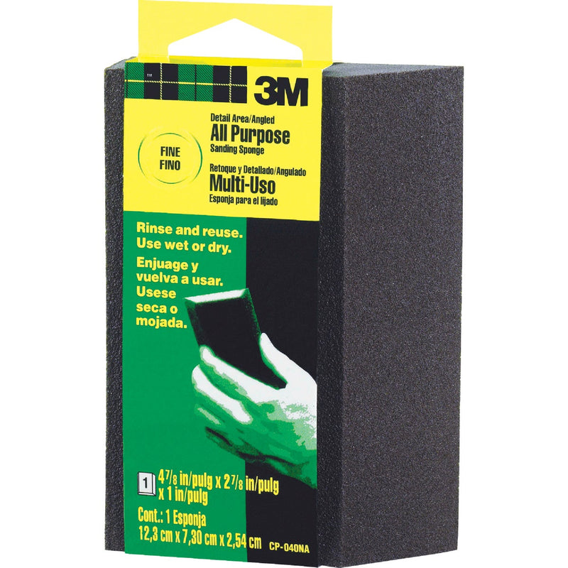 3M 2-7/8 In. x 4-7/8 In. x 1 In. Single Angle Sanding Sponge, Fine Grit