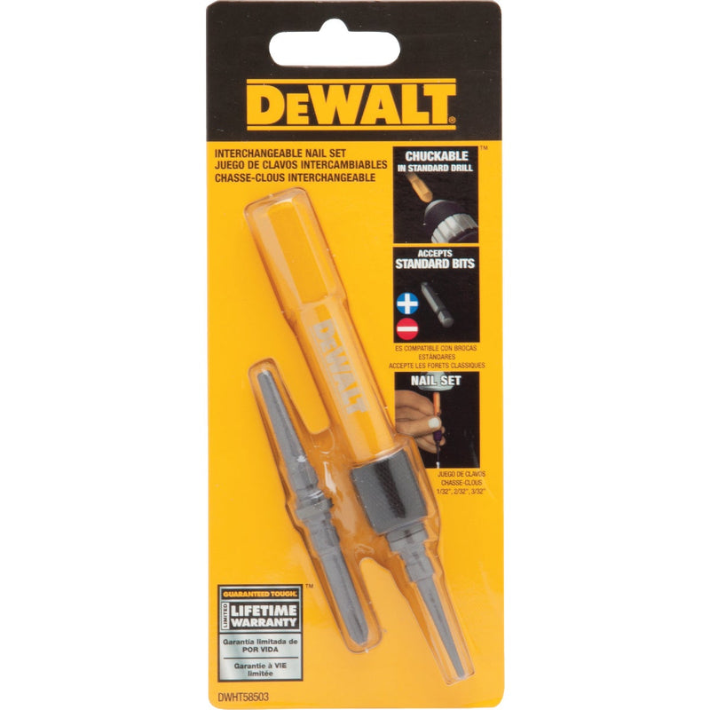 DEWALT Assorted 3-1/2 In. Precision-Milled Steel Nail Set