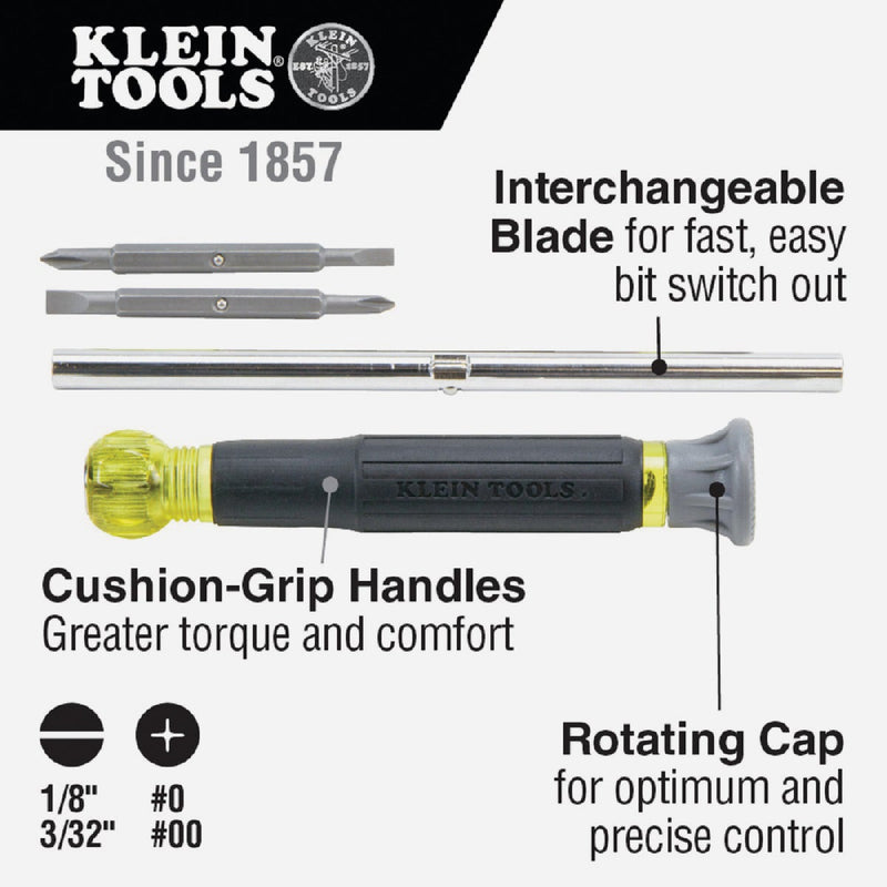 Klein 4-in-1 Electronics Precision Screwdriver with Rotating Cap