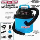 Channellock 2.5 Gal. 2.0-Peak HP Wet/Dry Vacuum