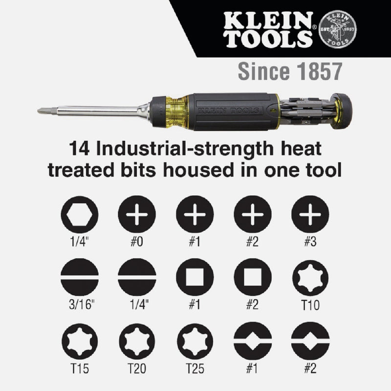 Klein 15-In-1 Multi-Bit  Ratcheting Screwdriver/Nut Driver