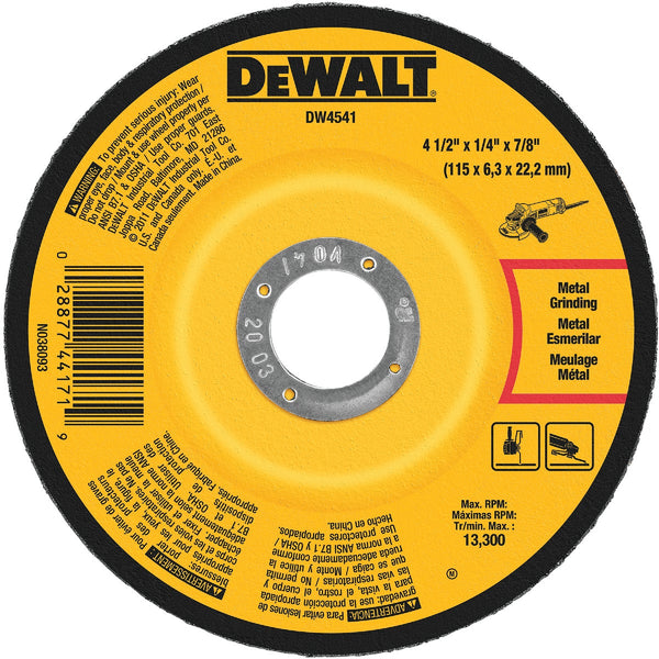 DEWALT HP Type 27 4-1 In. x 1/4 In. x 7/8 In. Metal/Stainless Grinding Cut-Off Wheel