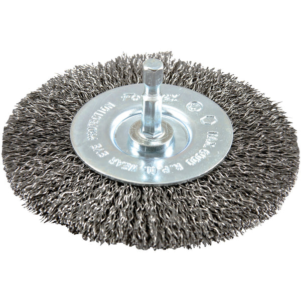 Forney 4 In. Hex Crimped, Coarse Drill-Mounted Wire Wheel