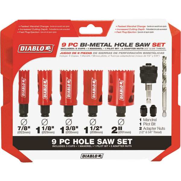 Diablo Bi-Metal Hole Saw Set (9-Piece)