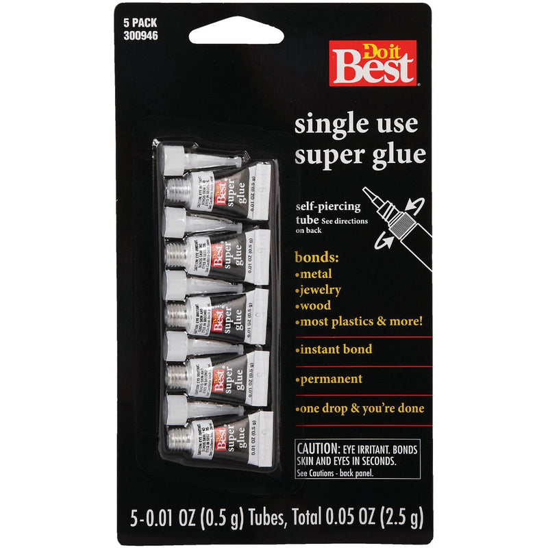 Do it Best 0.01 Oz. Liquid Single Use Super Glue (5-Pack)