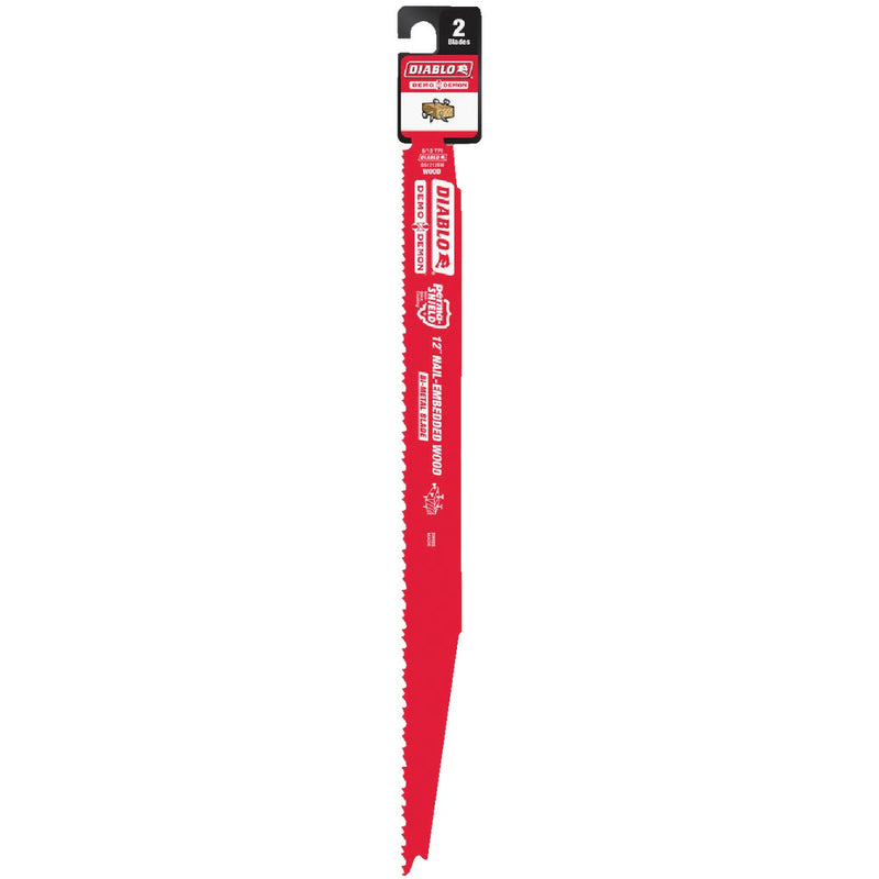 Diablo Demo Demon 12 In. 4/6 TPI Wood w/Nails Reciprocating Saw Blade (2-Pack)
