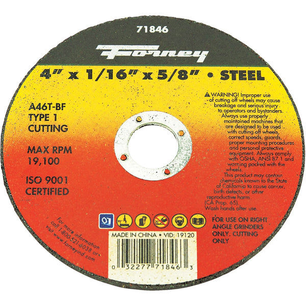 Forney Type 1 4 In. x 1/16 In. x 5/8 In. Steel Cut-Off Wheel