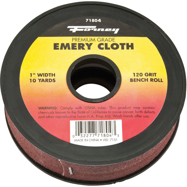 Forney 1 In. W x 10 Yd. L 120 Grit Premium Grade Emery Cloth
