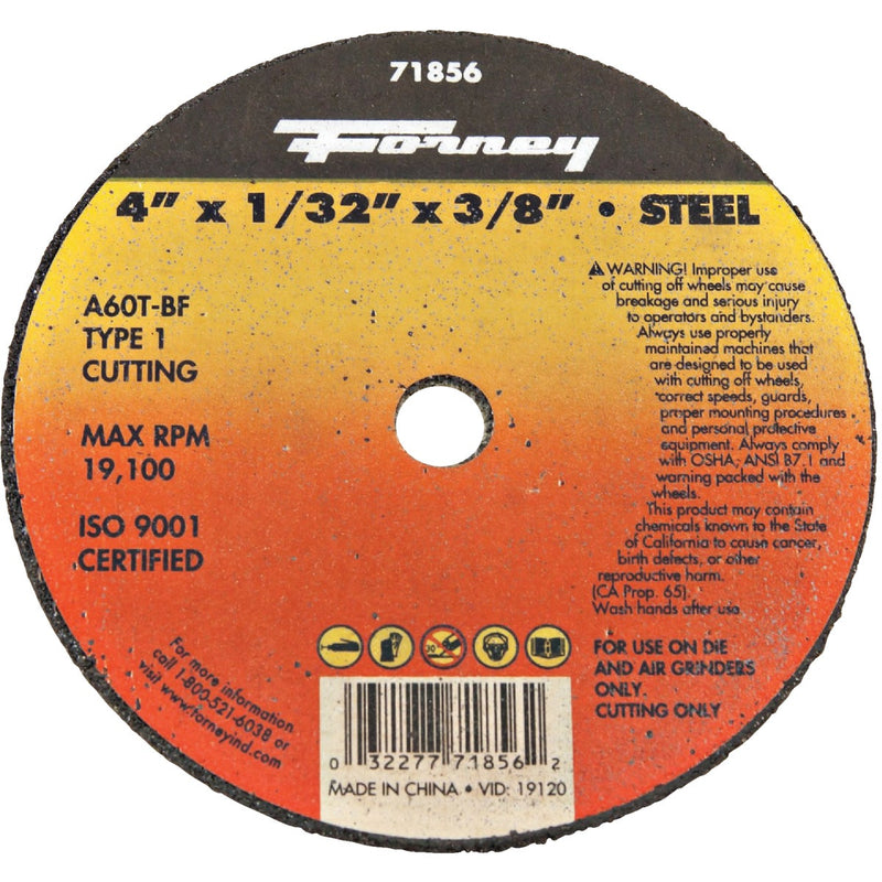 Forney Type 1 4 In. x 1/32 In. x 3/8 In. SteelCut-Off Wheel