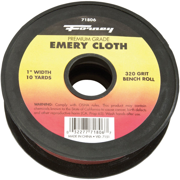 Forney 1 In. W x 10 Yd. L 320 Grit Premium Grade Emery Cloth