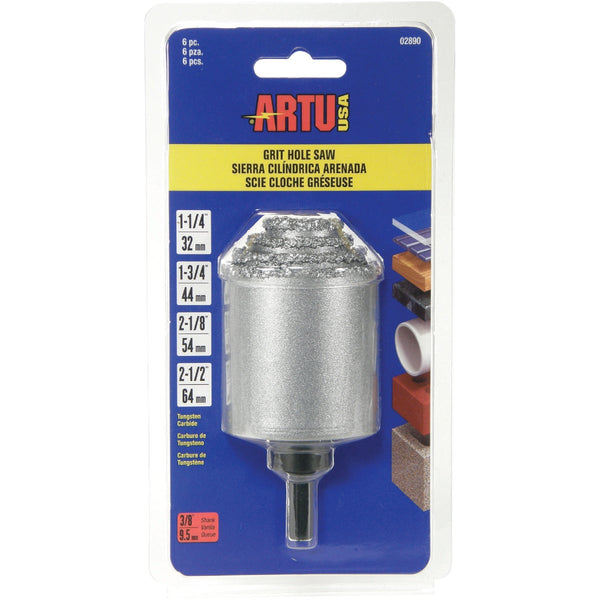 ARTU Tungsten Carbide Grit Hole Saw Set (6-Piece)