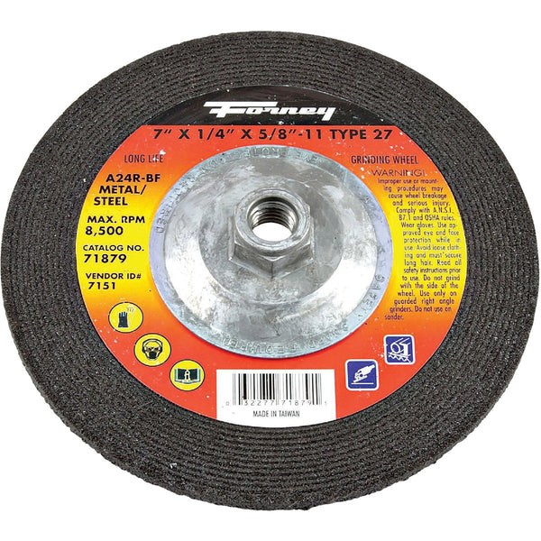 Forney Type 27 7 In. 1/4 In. 5/8 In.-11 Metal/Steel Grinding Cut-Off Wheel