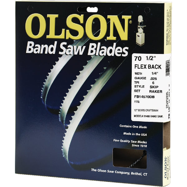 Olson 70-1/2 In. x 1/4 In. 6 TPI Skip Flex Back Band Saw Blade