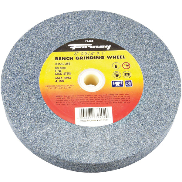 Forney 6 In. 3/4 In. Adjustable - 1/2", 5/8", 3/4", 1" Bench Grinding Wheel