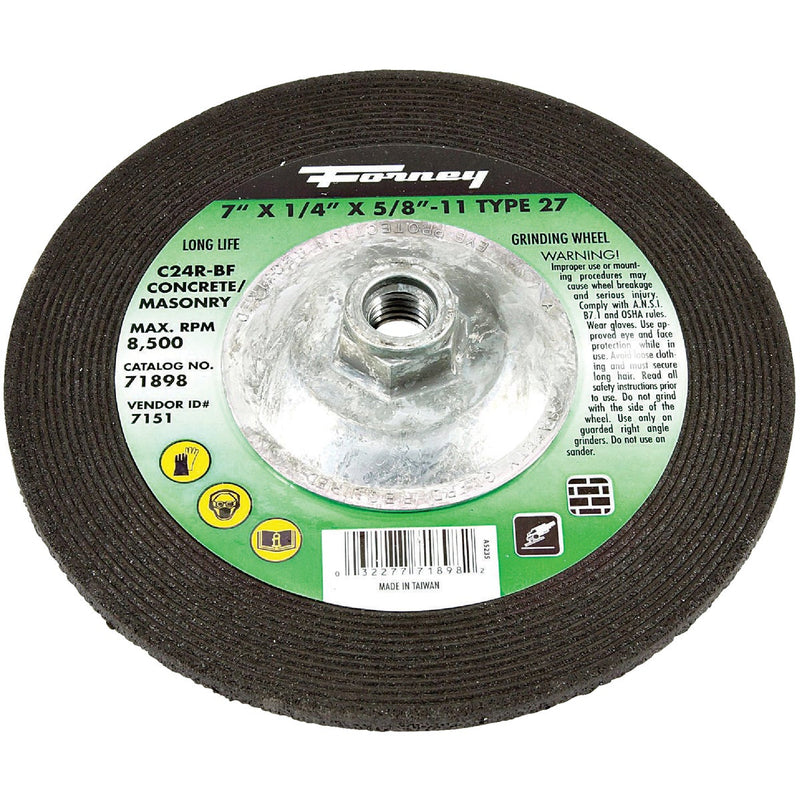 Forney Type 27 7 In. x 1/4 In. x 5/8 In.-11 Masonry Grinding Cut-Off Wheel