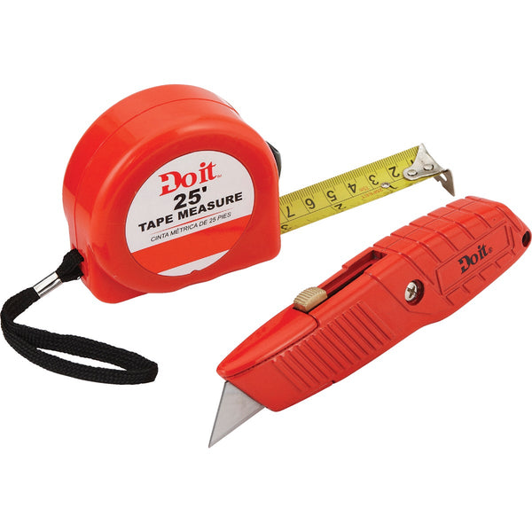 Do it 25 Ft. Tape Measure and Utility Knife Tool Set (2-Piece)