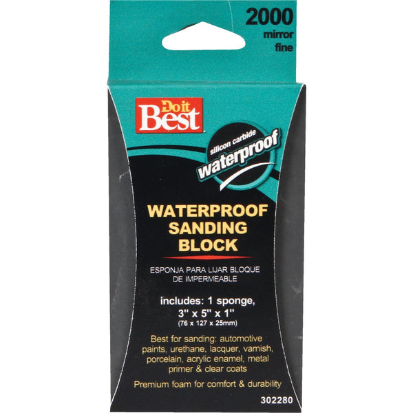 Do it Best Waterproof 3 In. x 5 In. x 1 In. 2000 Grit Mirror Fine Sanding Sponge