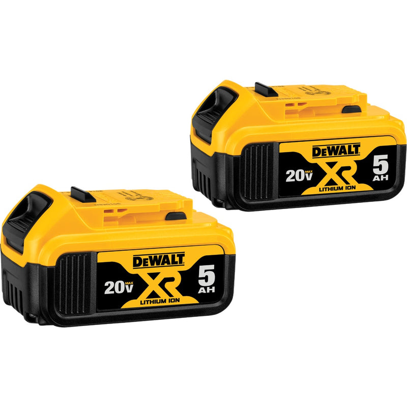 DEWALT 20V MAX XR Lithium-Ion 5.0 Ah Premium Battery Pack (2-Pack)