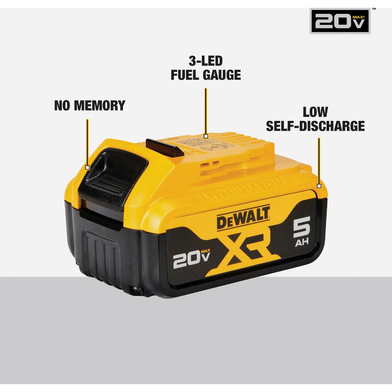 DEWALT 20V MAX XR Lithium-Ion 5.0 Ah Premium Battery Pack (2-Pack)