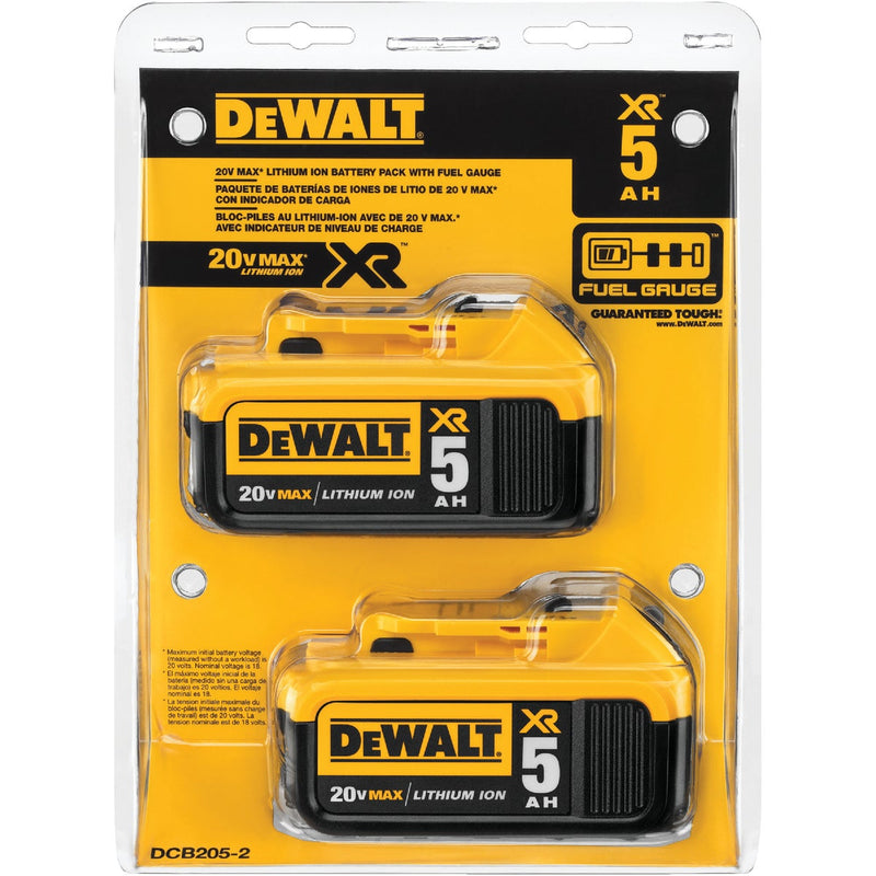 DEWALT 20V MAX XR Lithium-Ion 5.0 Ah Premium Battery Pack (2-Pack)