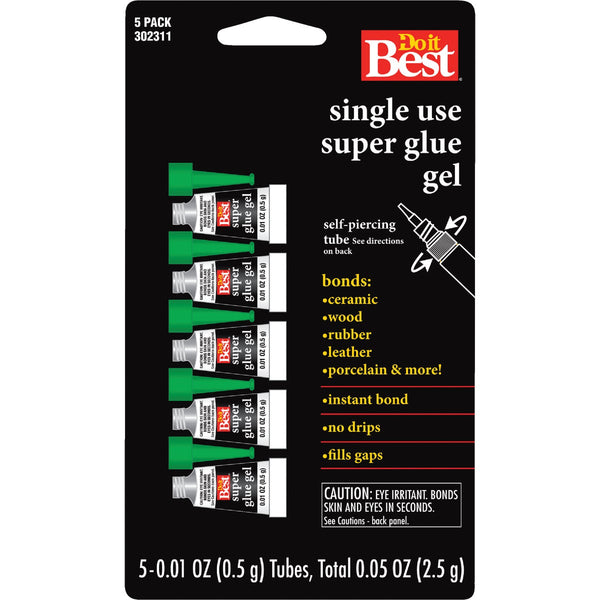 Do it Best 0.01 Oz. Single Use Super Glue Gel (5-Pack)