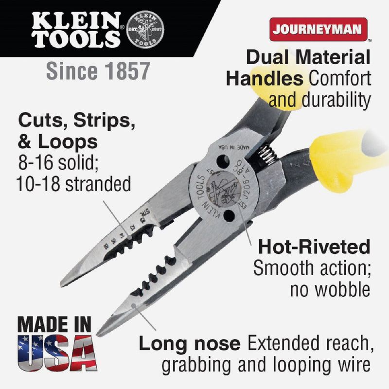 Klein 8-3/8 In. All-Purpose Long Nose Pliers