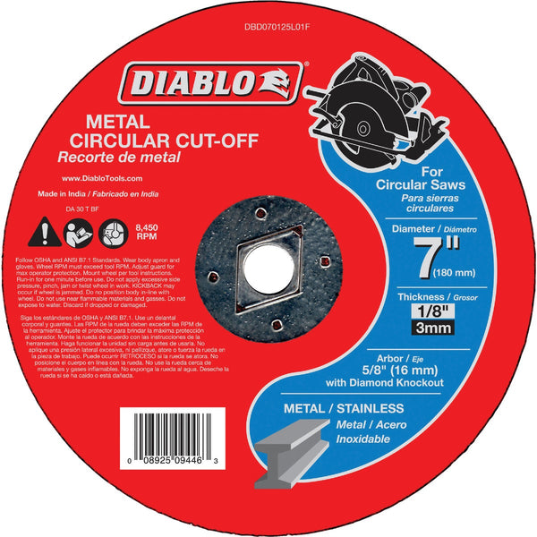Diablo Type 1 7 In. x 1/8 In. x 5/8 In. Metal Cut-Off Wheel