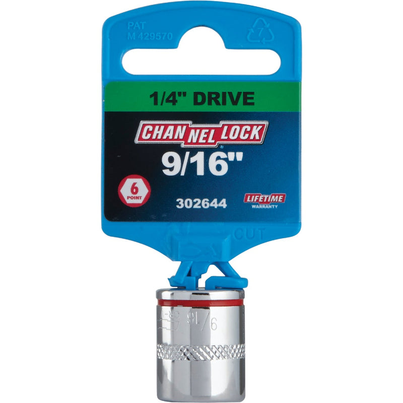 Channellock 1/4 In. Drive 9/16 In. 6-Point Shallow Standard Socket