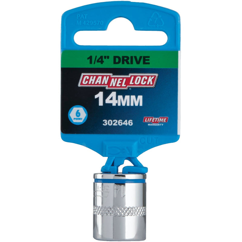 Channellock 1/4 In. Drive 14 mm 6-Point Shallow Metric Socket