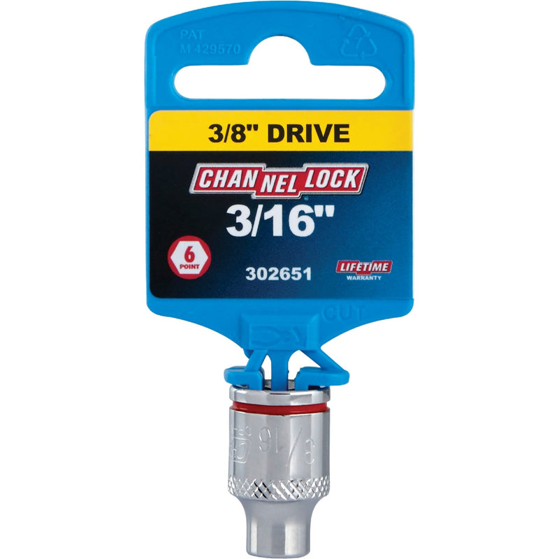 Channellock 3/8 In. Drive 3/16 In. 6-Point Shallow Standard Socket