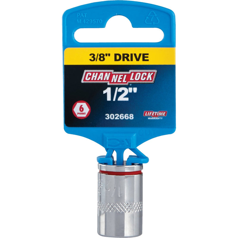 Channellock 3/8 In. Drive 1/2 In. 6-Point Shallow Standard Socket