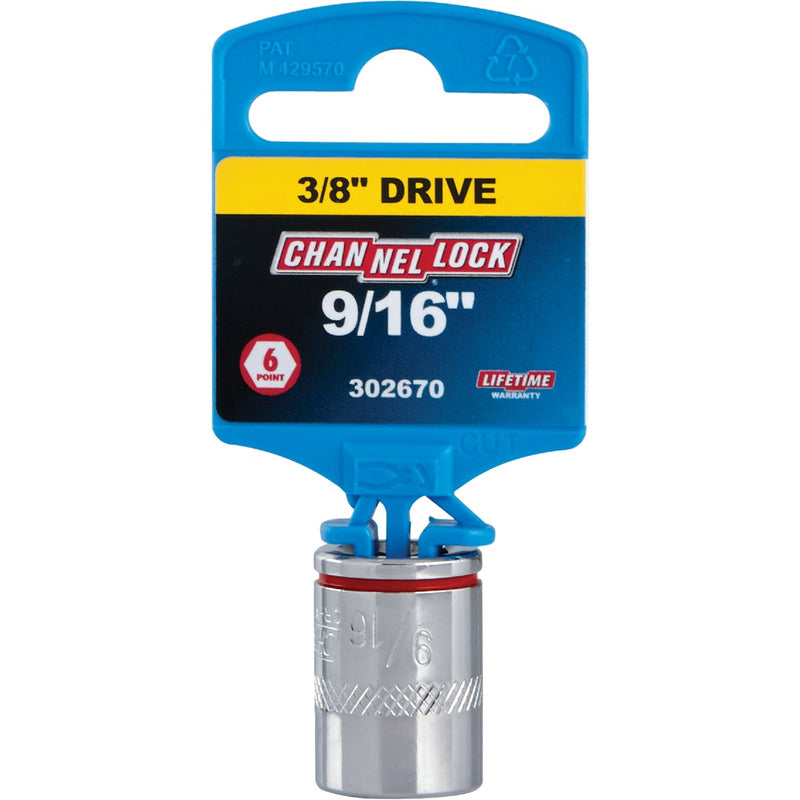 Channellock 3/8 In. Drive 9/16 In. 6-Point Shallow Standard Socket