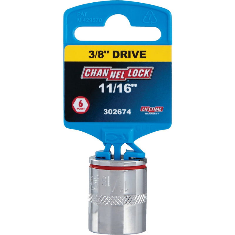 Channellock 3/8 In. Drive 11/16 In. 6-Point Shallow Standard Socket