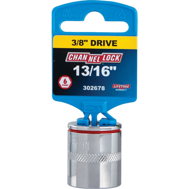 Channellock 3/8 In. Drive 13/16 In. 6-Point Shallow Standard Socket