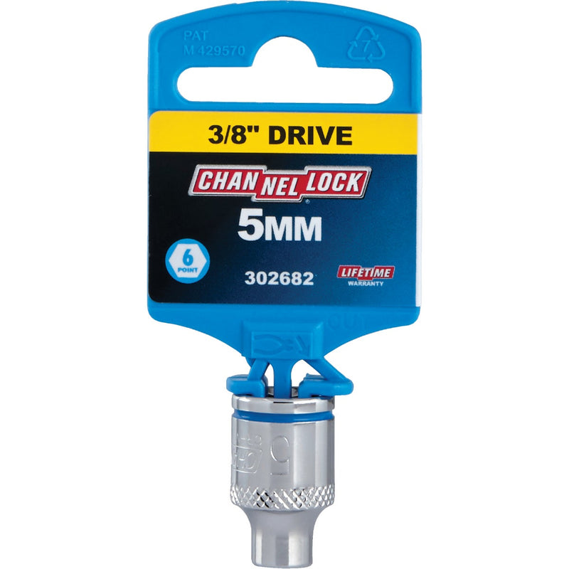 Channellock 3/8 In. Drive 5 mm 6-Point Shallow Metric Socket