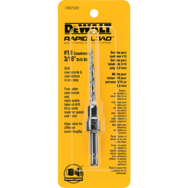 DEWALT #10 - 3/16 In. Fine Rapid Load Wood Countersink