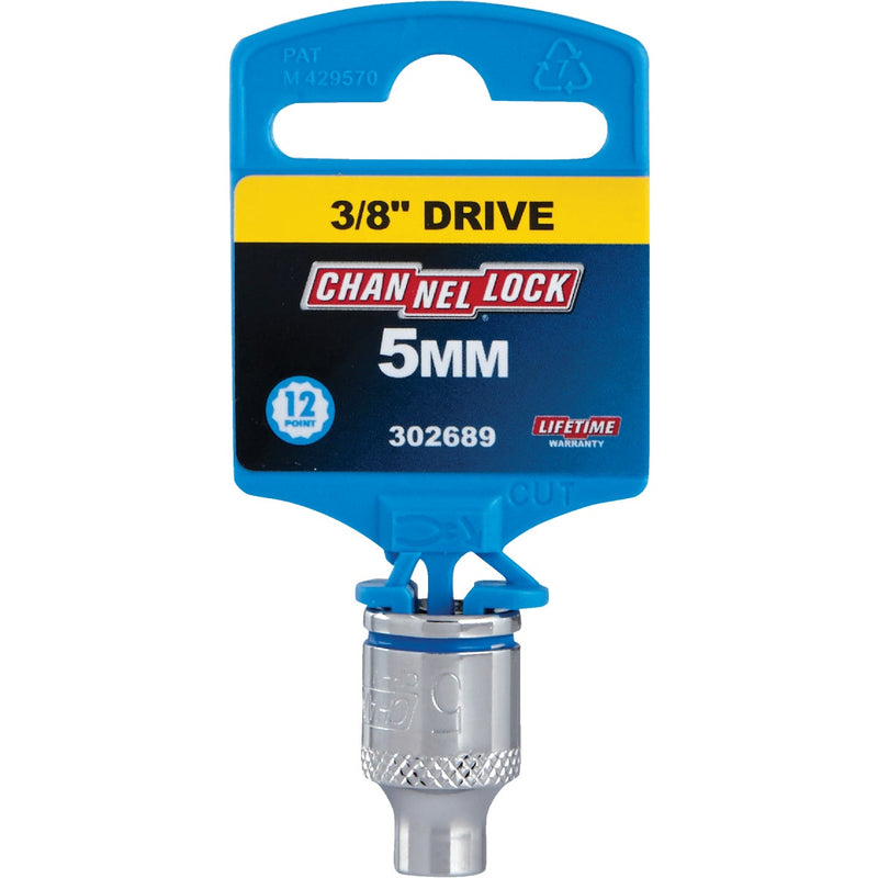 Channellock 3/8 In. Drive 5 mm 12-Point Shallow Metric Socket