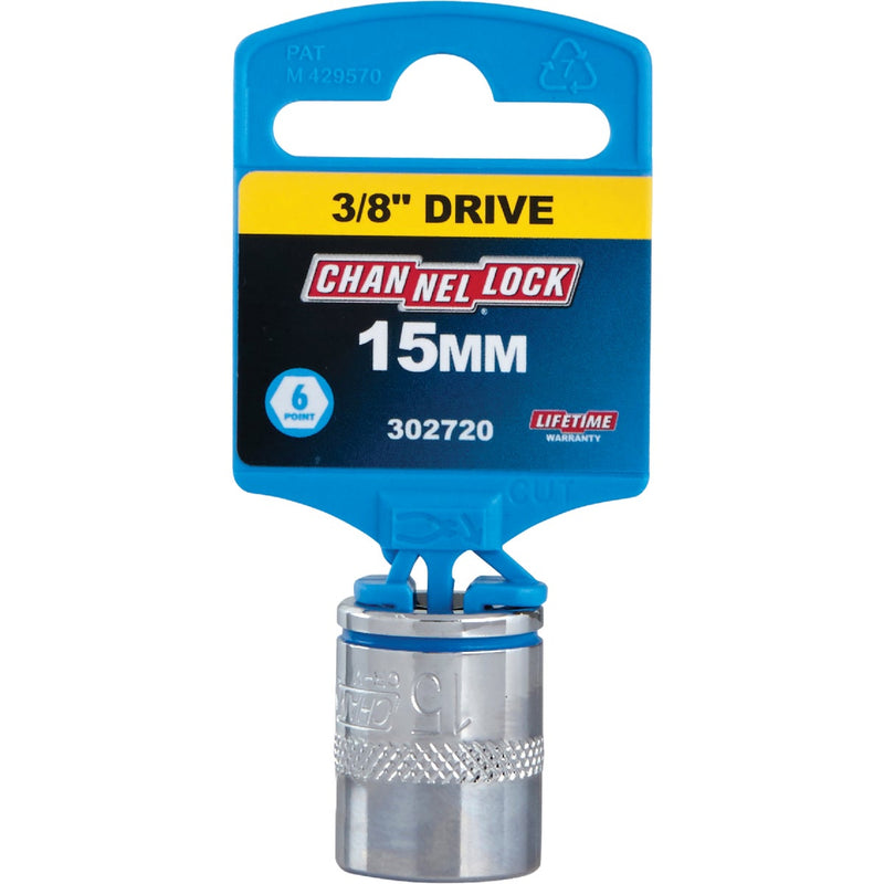 Channellock 3/8 In. Drive 15 mm 6-Point Shallow Metric Socket