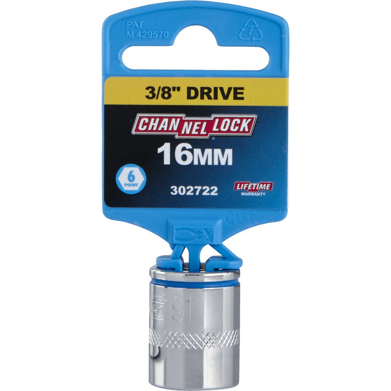 Channellock 3/8 In. Drive 16 mm 6-Point Shallow Metric Socket