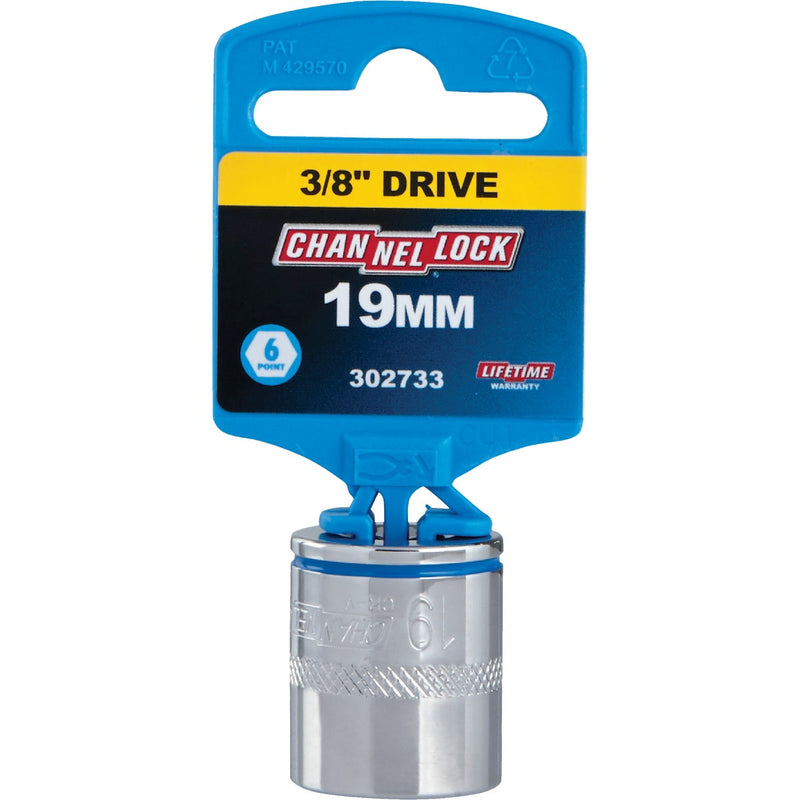 Channellock 3/8 In. Drive 19 mm 6-Point Shallow Metric Socket