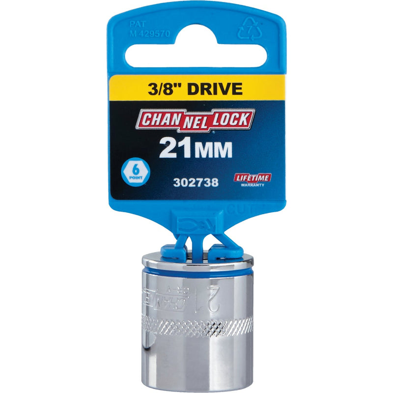 Channellock 3/8 In. Drive 21 mm 6-Point Shallow Metric Socket