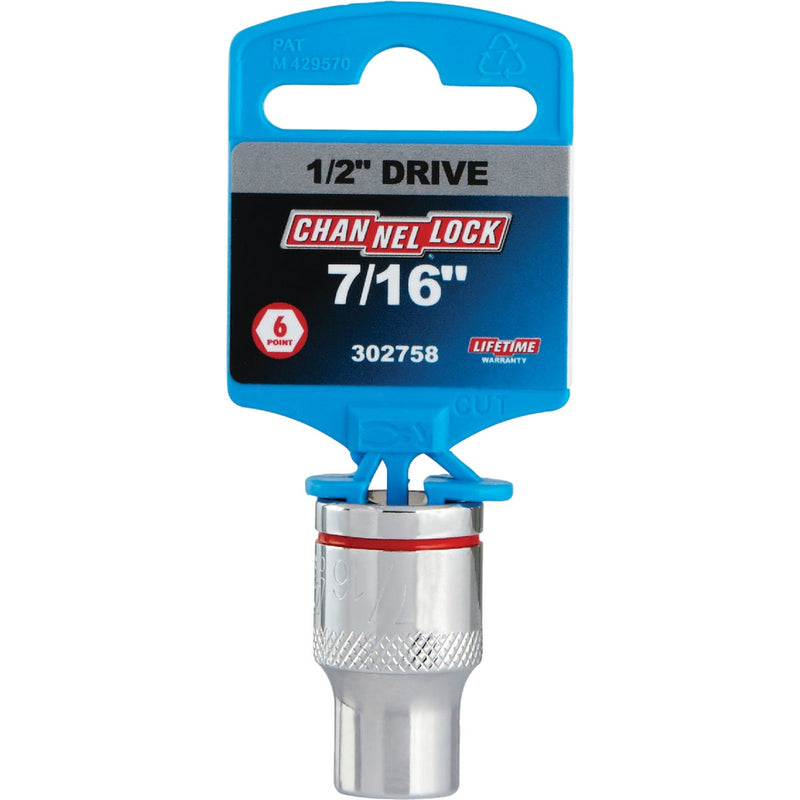 Channellock 1/2 In. Drive 7/16 In. 6-Point Shallow Standard Socket