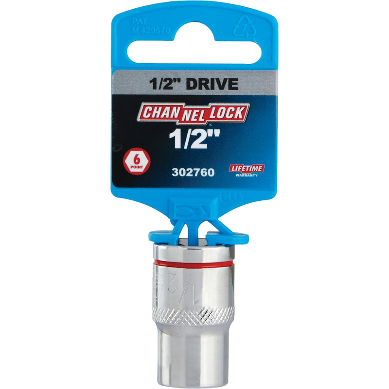 Channellock 1/2 In. Drive 1/2 In. 6-Point Shallow Standard Socket