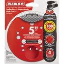 Diablo 5 In. 100-Grit Universal Hole Pattern Vented Sanding Disc with Hook and Lock Backing (4-Pack)